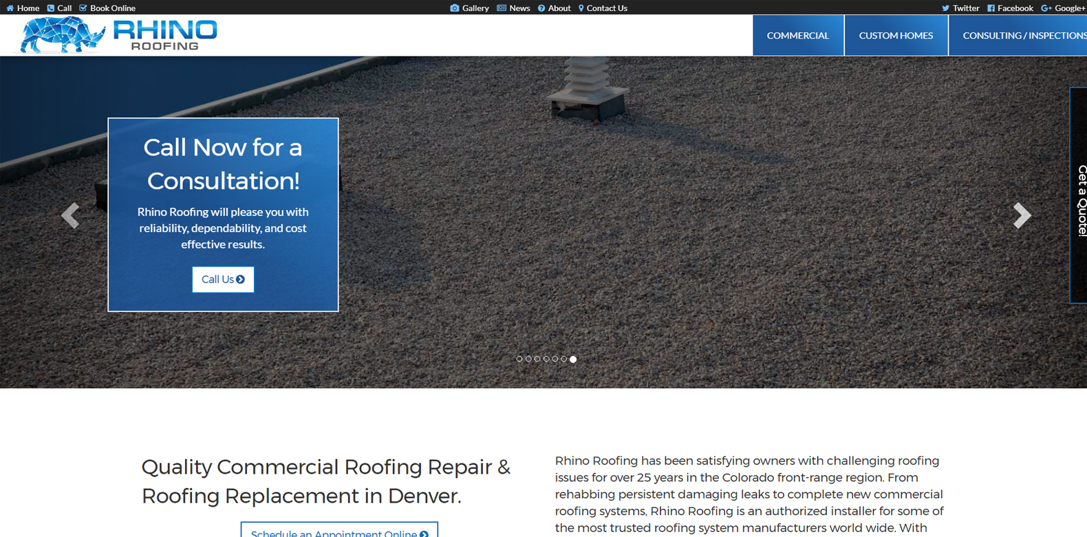
New Website Launch: Rhino Roofing