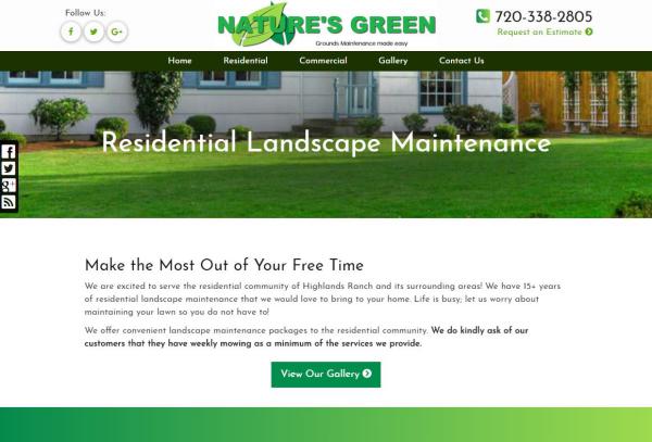 
New Website Launch: Nature's Green Landscaping