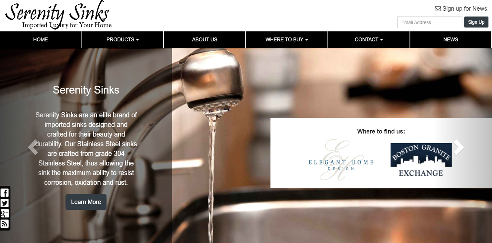 
New Website Launch: Serenity Sink