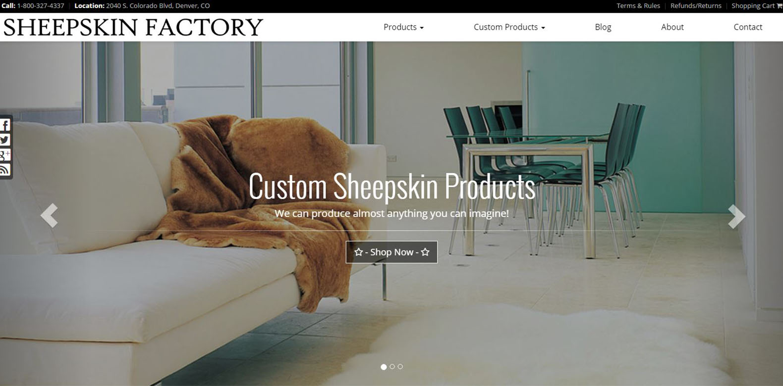 
New Website Launched: Sheepskin Factory